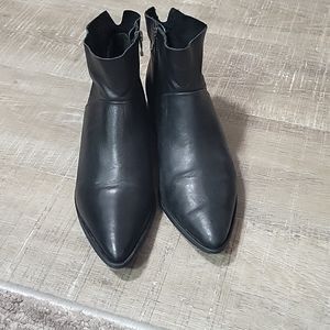 Fabianelli Italian Black Leather Booties, Size 8